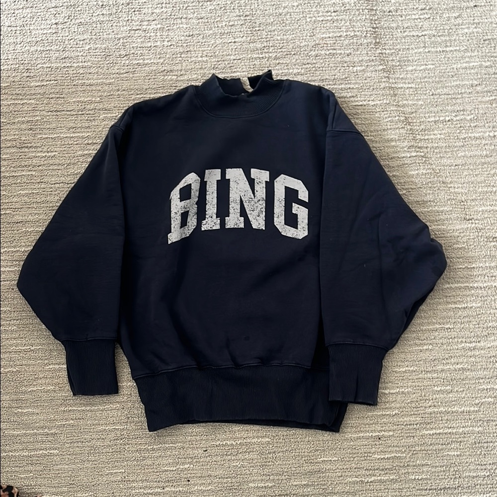 Anine Bing Black Crewneck Sweater with Classic Design